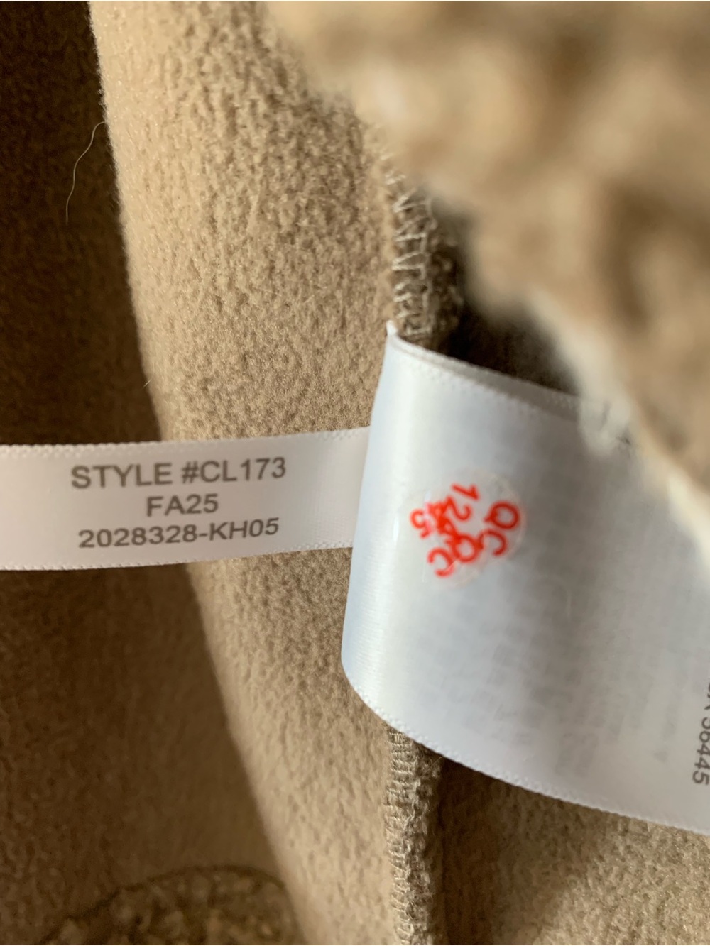 J. Crew Factory Camel Sherpa Blanket-Stitch Jacket with Contrast Trim, Sz Large - Picture 9 of 9